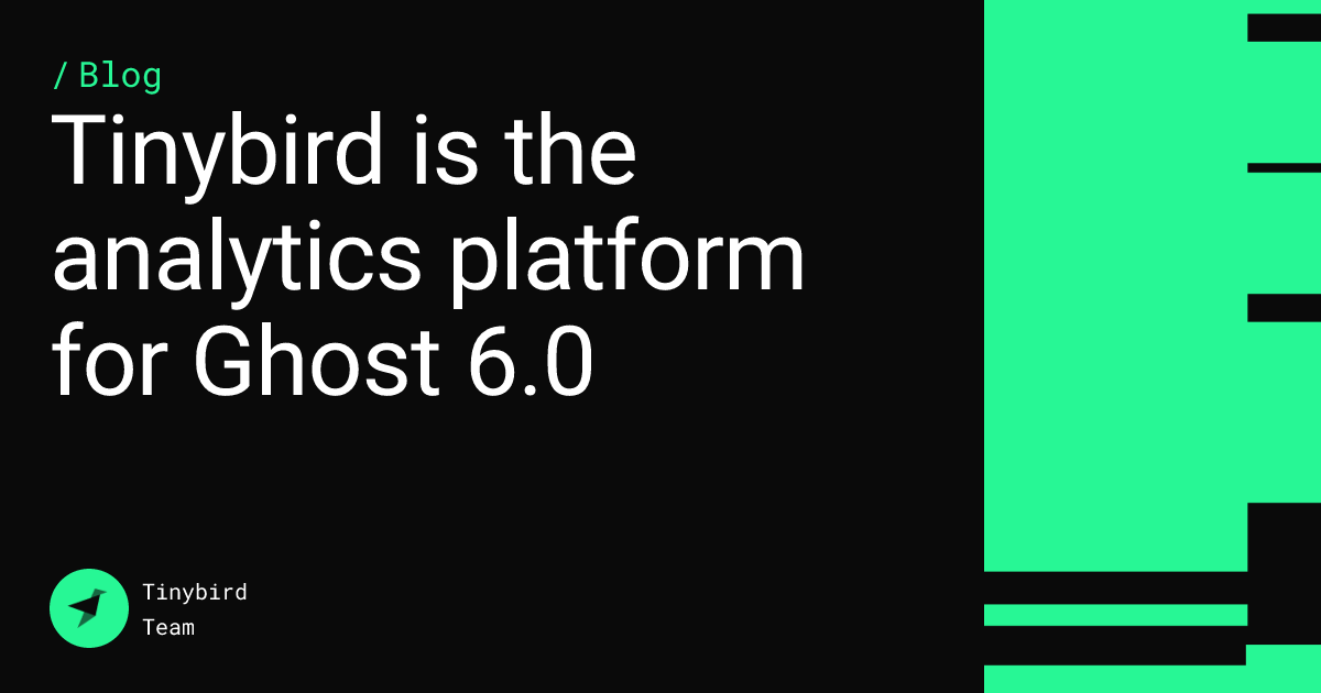 Tinybird is the analytics platform for Ghost 6.0