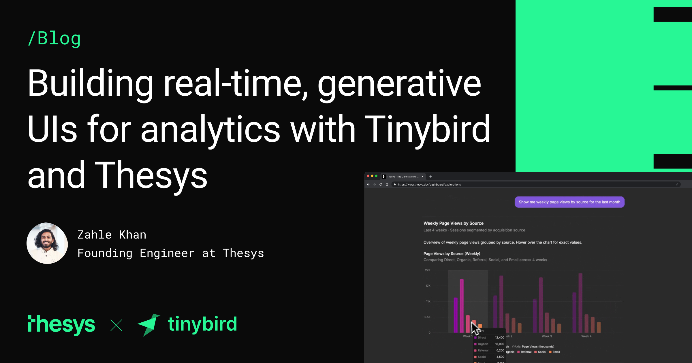 Building real-time, generative UIs for analytics with Tinybird and Thesys Feature image