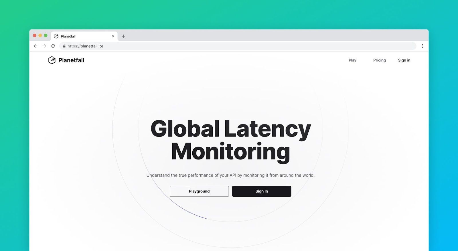Planetfall global API latency monitoring website