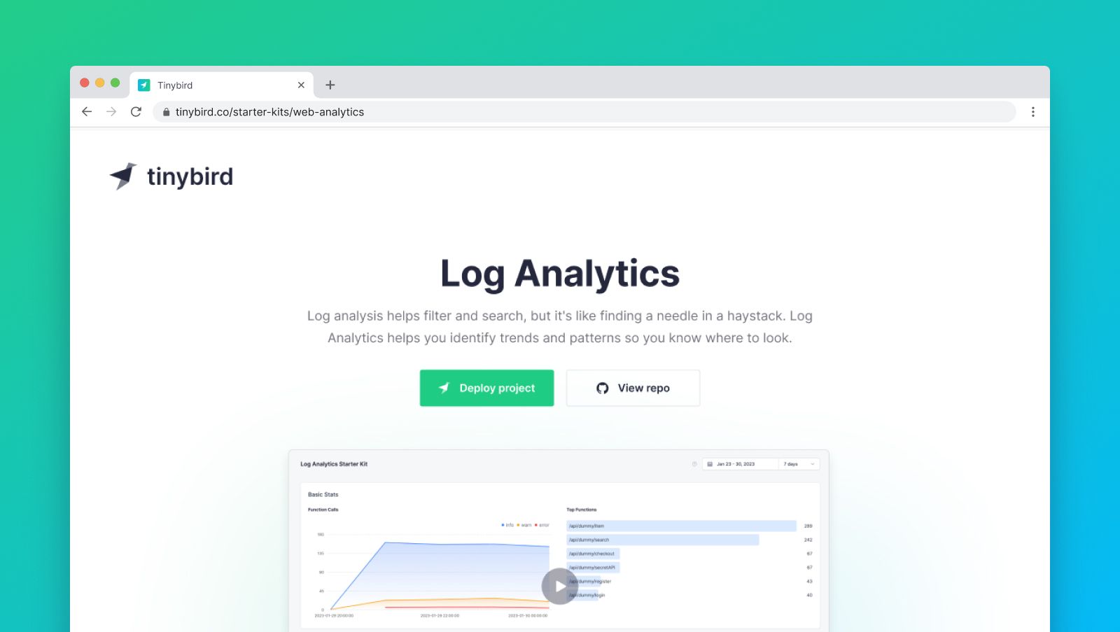 https://www.tinybird.co/starter-kits/log-analytics