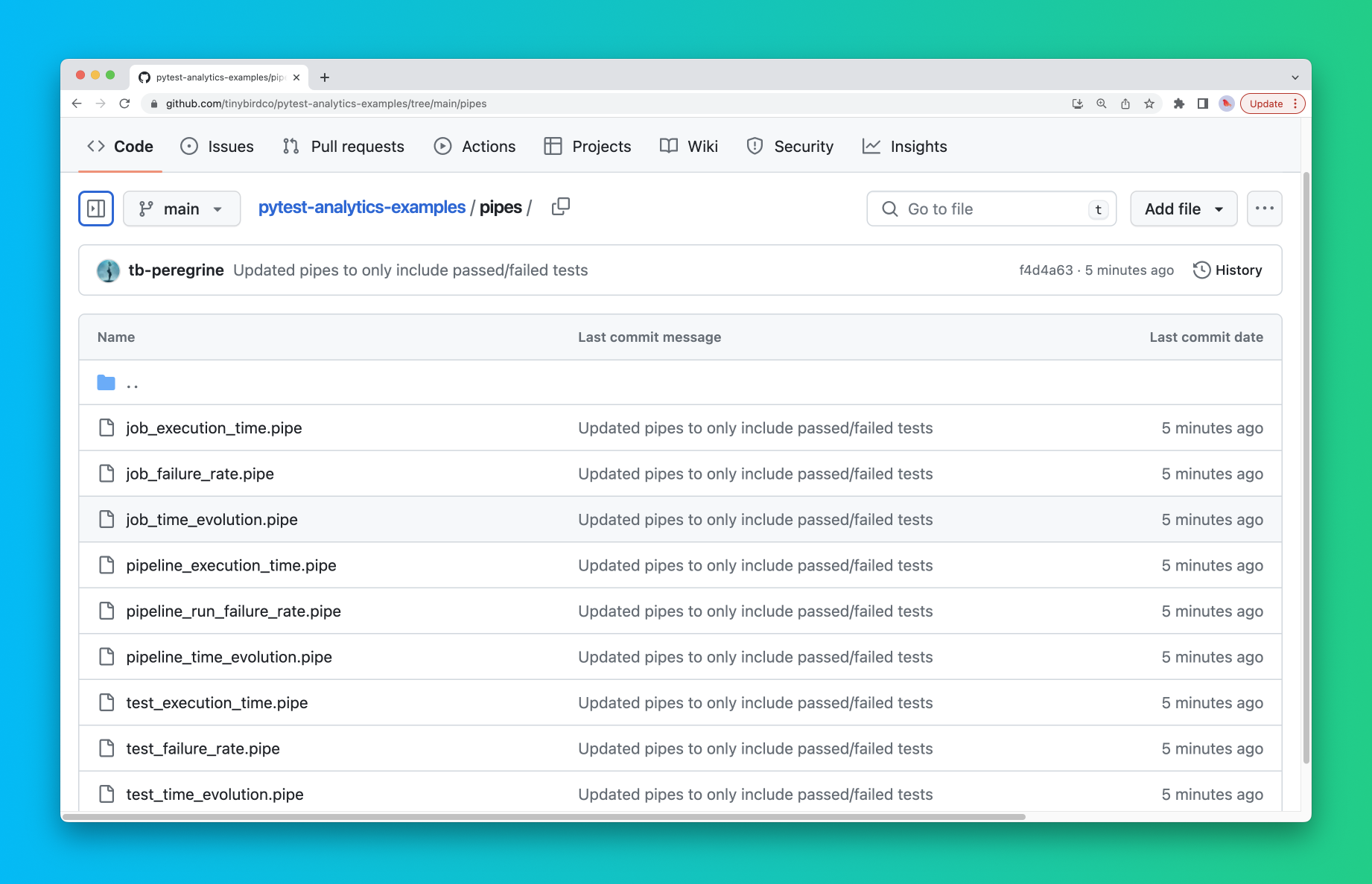 A screenshot of GitHub showing a repository containing SQL files to calculate 9 critical CI observability metrics
