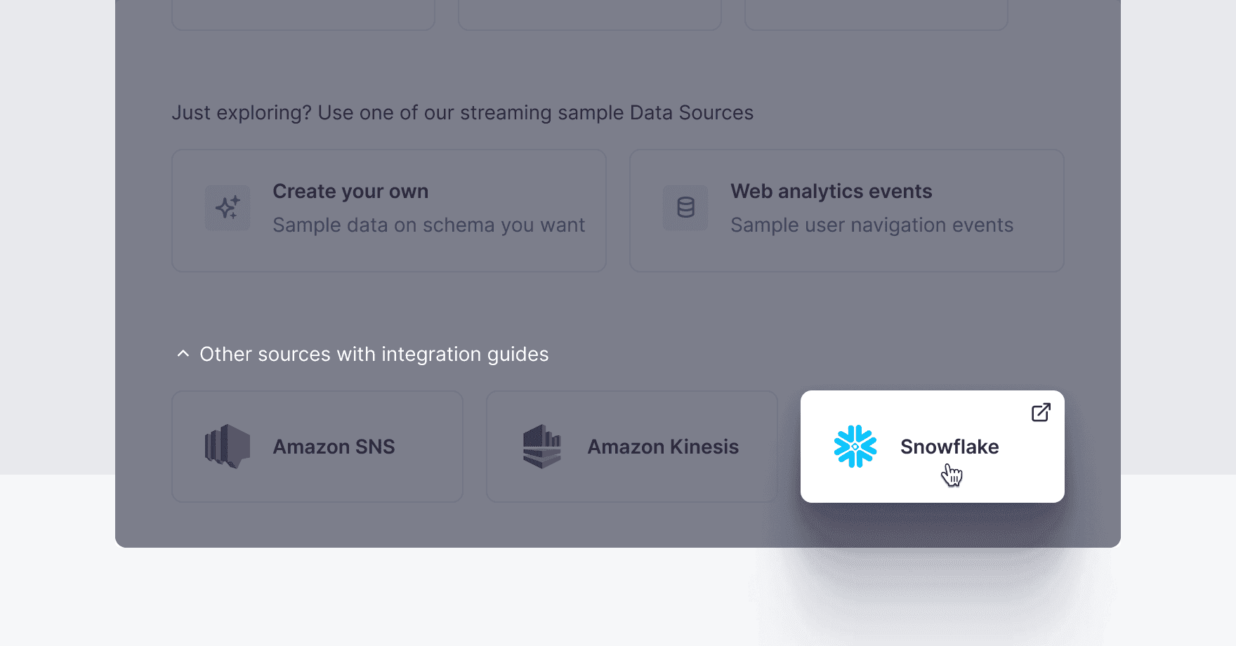 Snowflake button in the UI