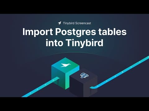 Import and sync Postgres tables into Tinybird