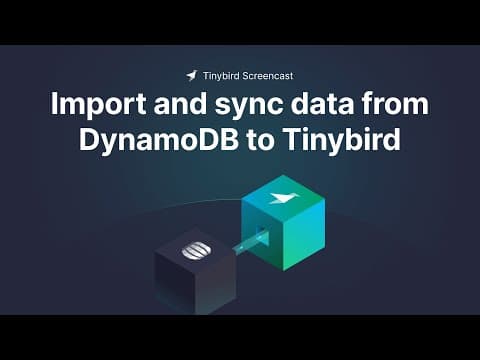 Import and sync data from DynamoDB to Tinybird for real-time analytics