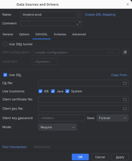 DataGrip configuration