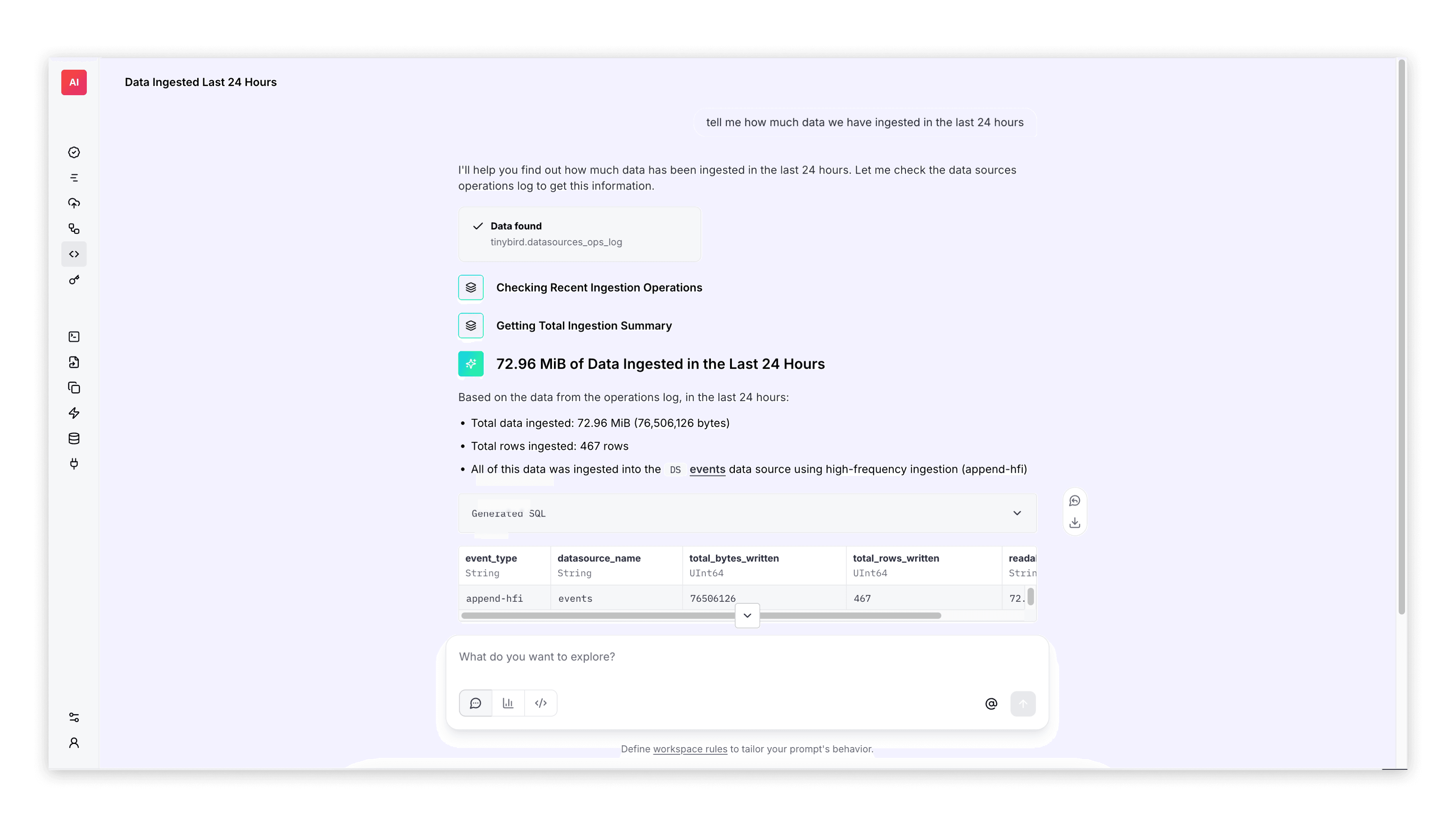 An example of a conversation in Explorations